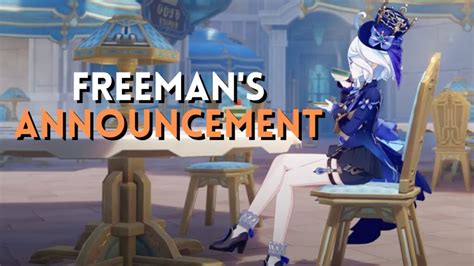 4 Update - Release Date. . Freemans announcement genshin